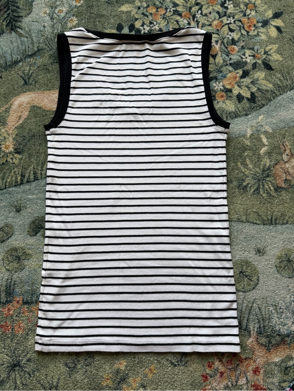Ralph Lauren Sport V-Neck Black/white Tank Top, Size Small, Stretchy, Nautical - Picture 5 of 6
